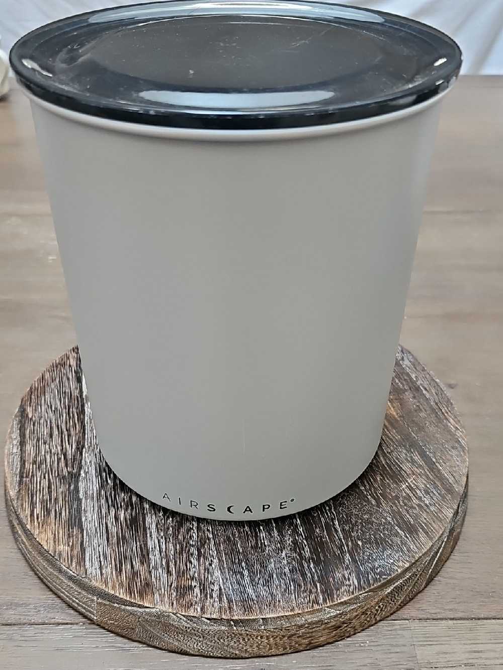 Airscape Coffee Canister - Matte Light Gray with Black Lid
